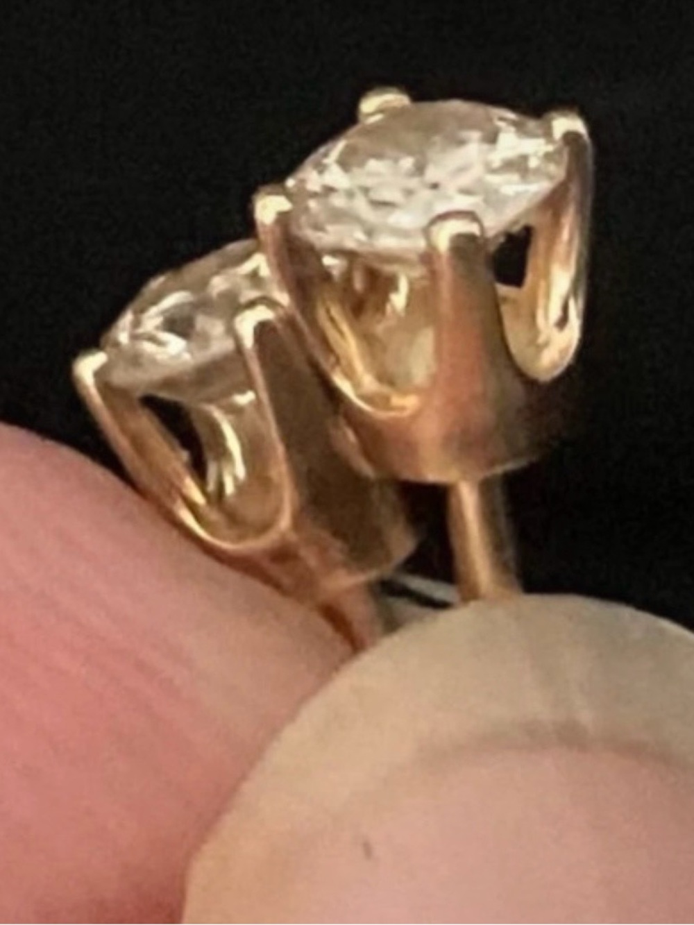 Matched Pair 14K Gold Round Brilliant Diamond Studs (~0.40-0.50 ct) Vintage 1999 - Picture 3 of 10